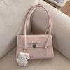 IELGY Spring Simple Oil Wax Leather Commuter Fashion Bow One-Shoulder Armpit Bag