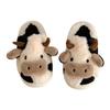 Soft Cute Cute, Cow Head Warm Slippers, Winter Fashion Girls Home, Warm Plush Shoes