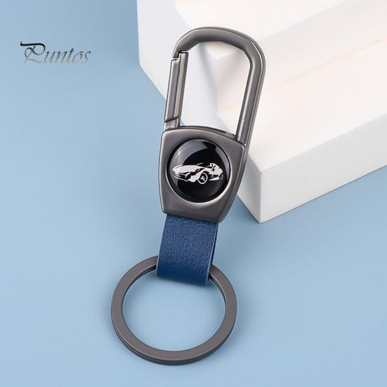 Брелок для ключей из высокопрочной нержавеющей стали D-образной формы, без деформации, с гальваническим покрытием, с защитой от потери, пряжка из искусственной кожи, анти-взлом, автомобильный брелок для ключей, сумка, подвеска