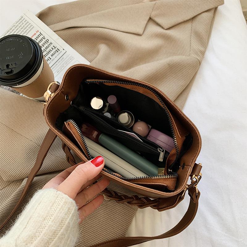 Премиальная текстурная сумка-ведро женская лето 2025 новая мода универсальная сумка через плечо нишевый дизайн сумка-мессенджер