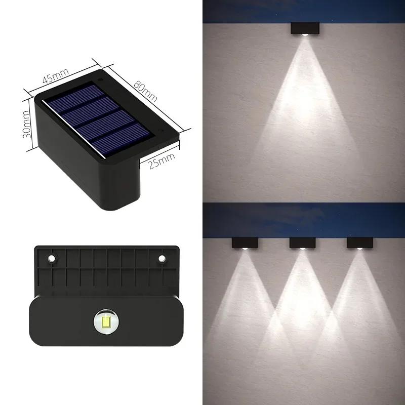 1-8 Pcs LED Solar Lights Outdoor IP65 Waterproof Porch Light Stair Wall Decorative Lamp for House Yard Fence Pool Garden Decor