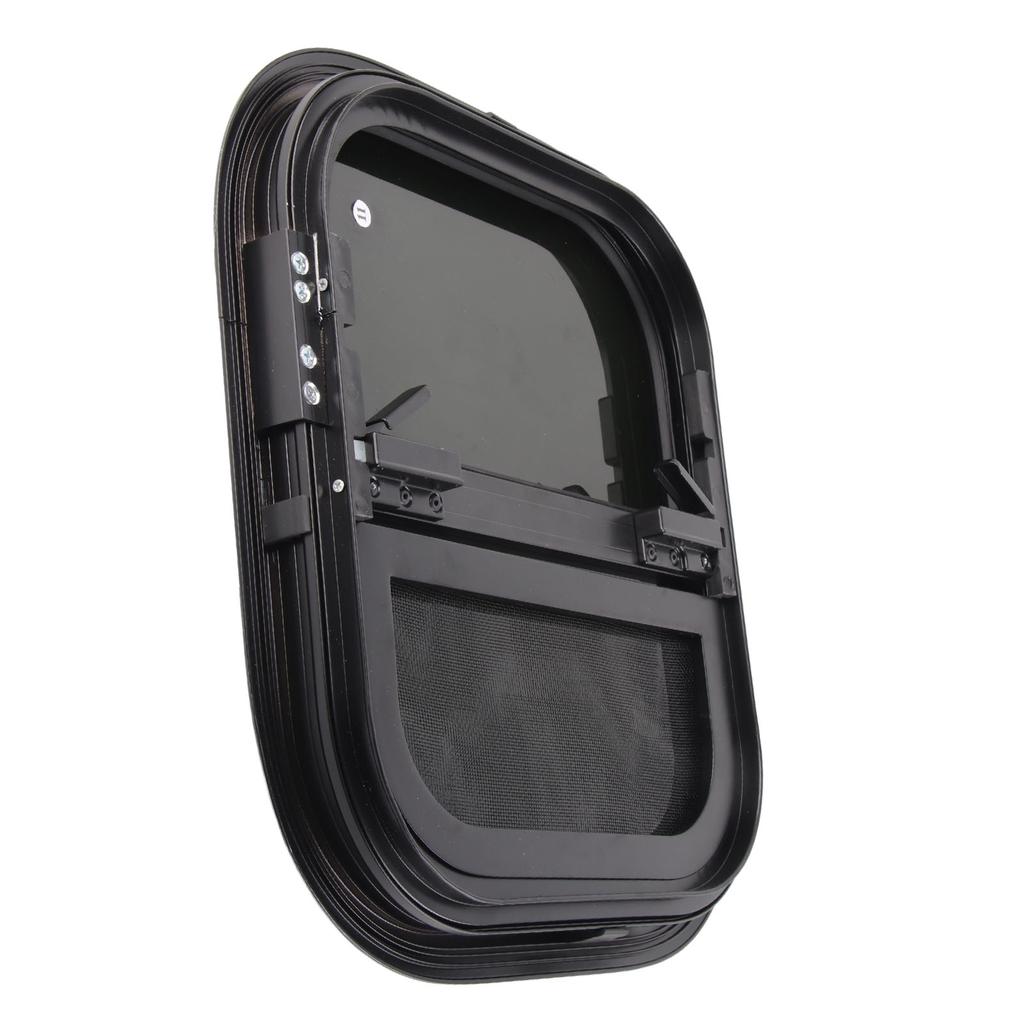 RV Lifting Window with Screen 440mm H 390mm W Tinted Tempering Glass Waterproof for Motorhome Trailer