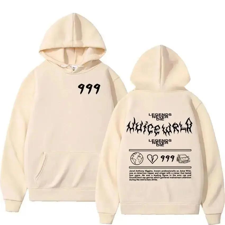 Худи Juice WRLD Мужские Женские Толстовки с капюшоном Мода Хип-хоп Повседневные Пуловеры Осень Мальчики Девочки Черная Уличная одежда Juicewrld