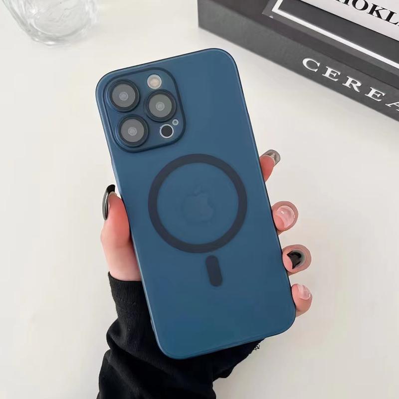 Роскошный ультратонкий чехол для беспроводной зарядки Magsafe Magnetic для iPhone 16 15 14 13 12 11 Pro Max Plus полупрозрачный матовый твердый чехол