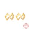 S925 Sterling Silver Wave Ear Bone Clip Earrings Ins Wind Simple Diamond-Set Ears No Ear Piercings Women'S Earrings