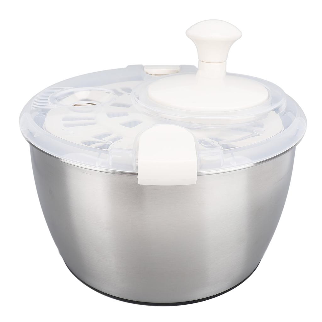 Stainless Steel Salad Spinner 5L Multifunctional Lettuce Spinner Vegetable Dryer with Lid Drain