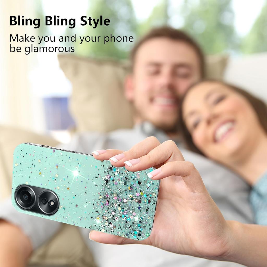 Чехол для OPPO A78 A58 A18 A38 A79 4G A98 A96 A76 A16 A15 A57 A77 5G Reno 10 Pro 8 7 Lite 6, прозрачный блестящий блестящий силиконовый мягкий тонкий чехол