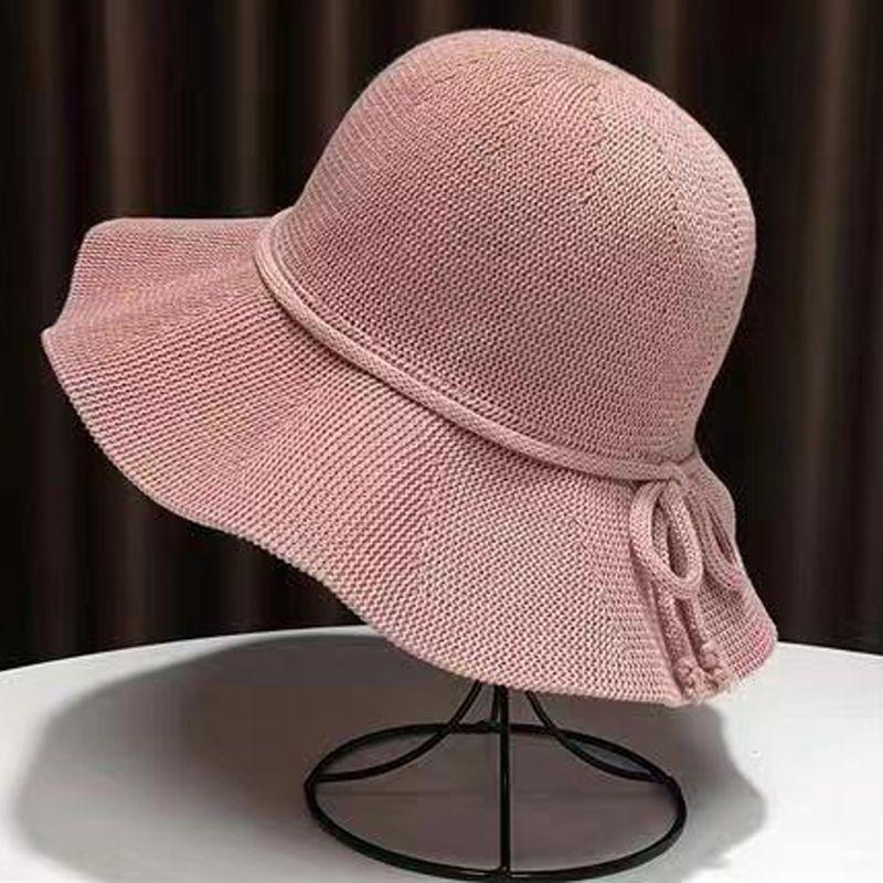 Большая шляпа от солнца для женщин, летняя дышащая складная шляпа от солнца для рыбалки с бантом для отдыха на пляже