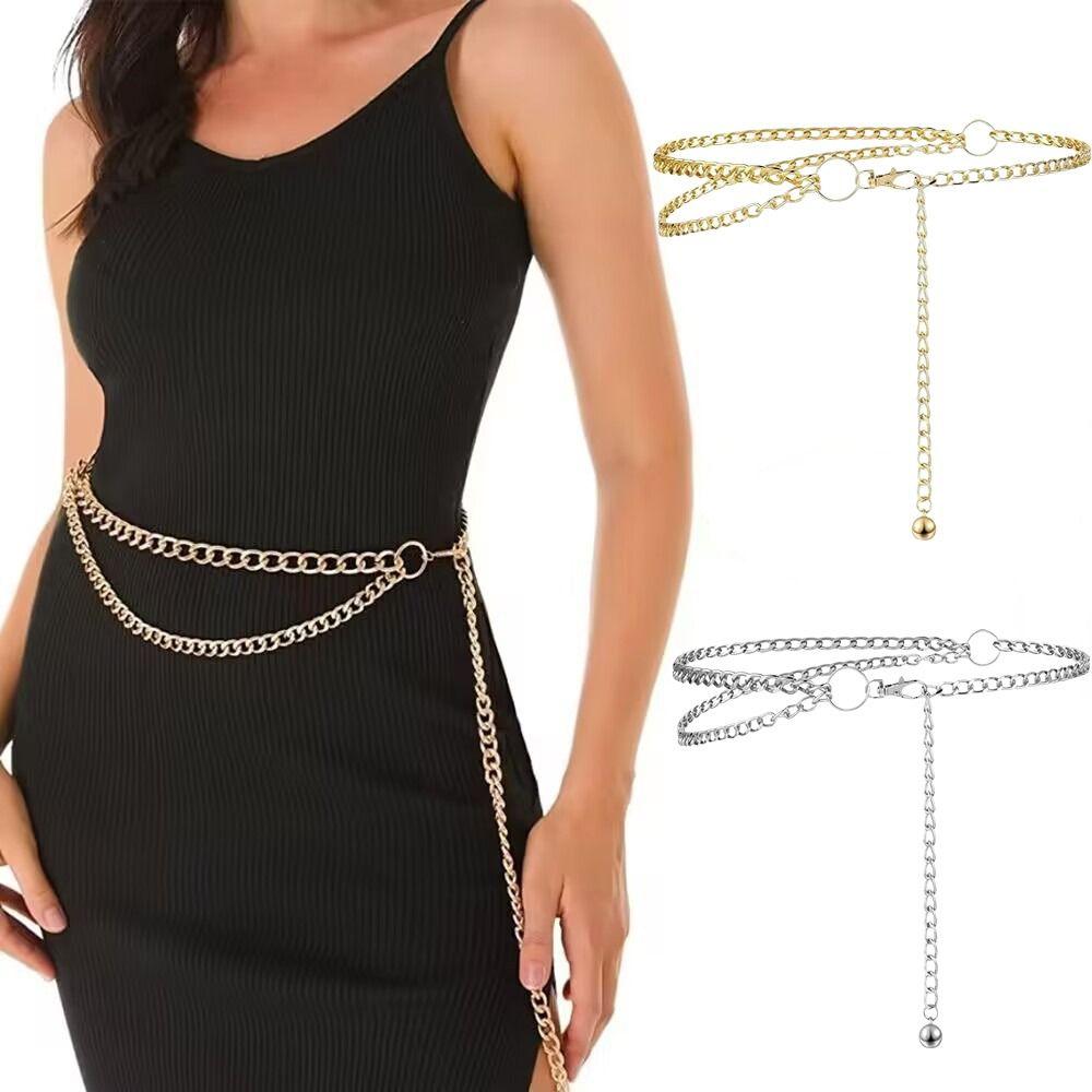 Adjustable Body Link Belts Multilayer Decorative Belt Waistband Waist Chain Belt  for Jeans Dress