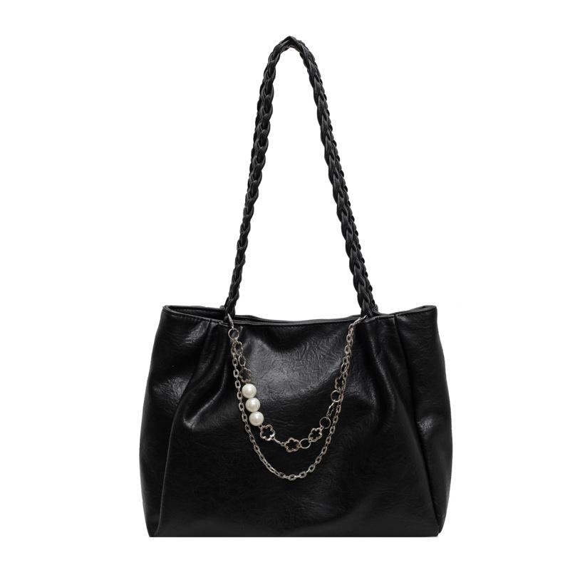 Сумка-тоут для通勤 женская корейская версия ретро трендовая повседневная сумка под мышку 2025 новый нишевый дизайн сумка на плечо