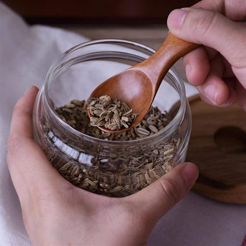 Mini handmade salt wooden spoon with short handle can be used for spices, seasonings, sugar, honey, coffee, tea, mustard, ice cream, milk powder cans.