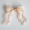 MERRYMOTIVE Salmon organza ruffle ribbon hairpin