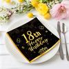 20 шт. Салфетки на 30-й, 40-й, 50-й, 60-й День Рождения Черно-Золотые Салфетки на Годовщину 'За 50 Лет!' Одноразовые Party Napkins