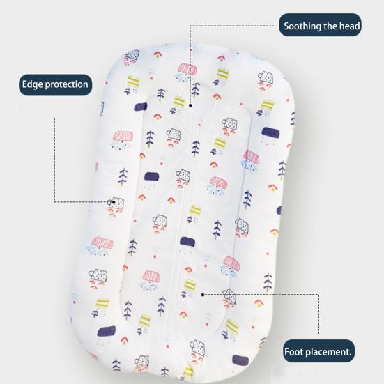 Детский шезлонг для новорожденных с отстегивающимся моющимся чехлом, дышащая подушка для отдыха младенца для времени на животике, для использования в кроватке, на диване