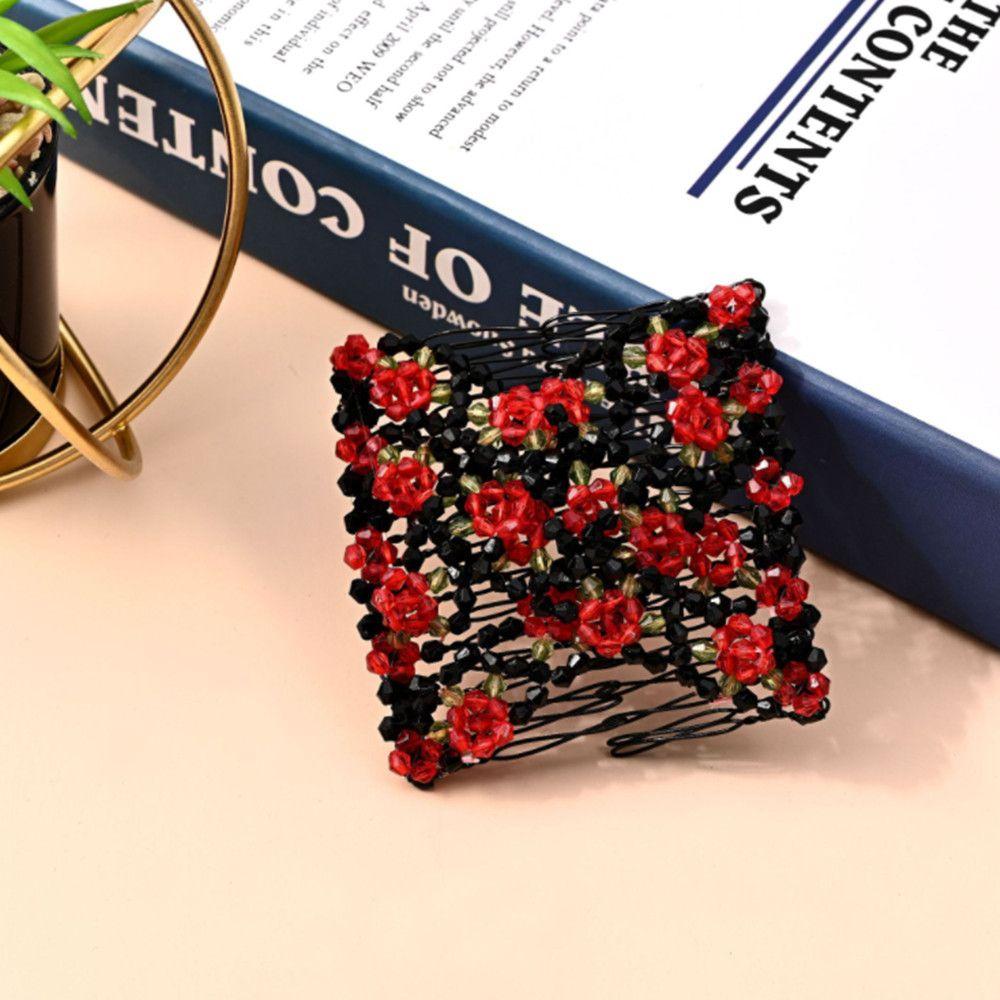 Модные аксессуары для волос Эластичные двойные расчески для волос Гребни для волос Зажимы Эластичные Волшебные Бусины