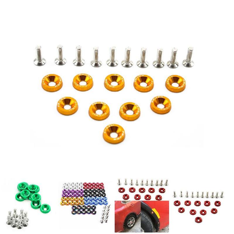 20 шт. Автомобильная заготовка, алюминиевая шайба бампера, винты из нержавеющей стали, комплект для двигателя, алюминиевые винты из нержавеющей стали, автомобильная защита