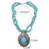 Винтажные богемные бусы бирюзовый камень ожерелье дамские ювелирные изделия подарок