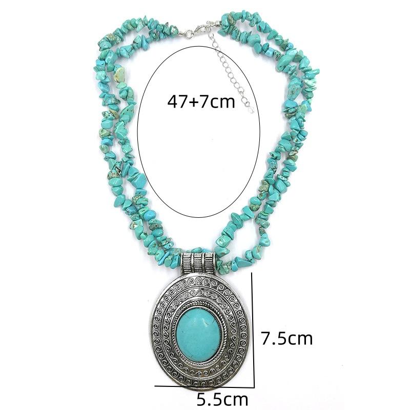 Винтажные богемные бусы бирюзовый камень ожерелье дамские ювелирные изделия подарок