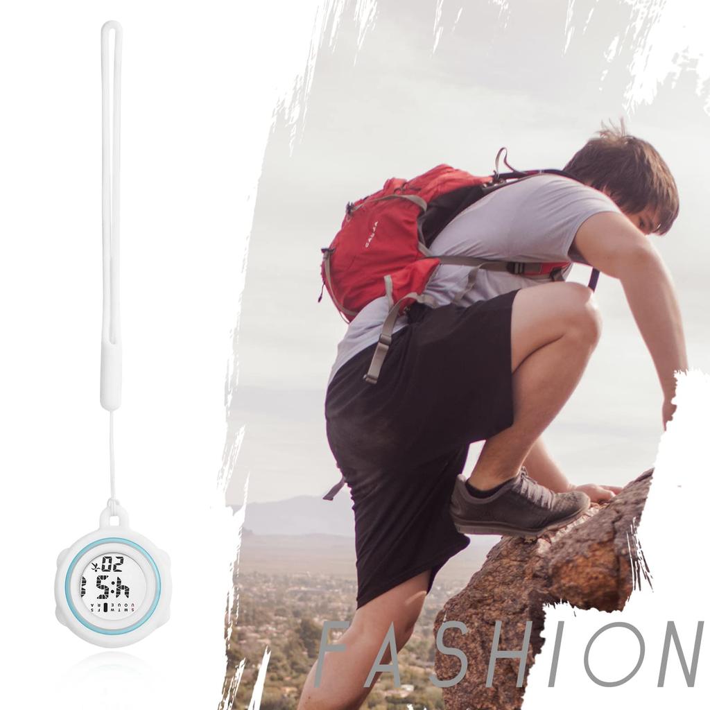 Pocket Watch Digital Waterproof Carabiner Watch Keychain Clock Silicon Watch Pendant Watch Multifunctional Pocket Watch Calendar Stopwatch Day of the