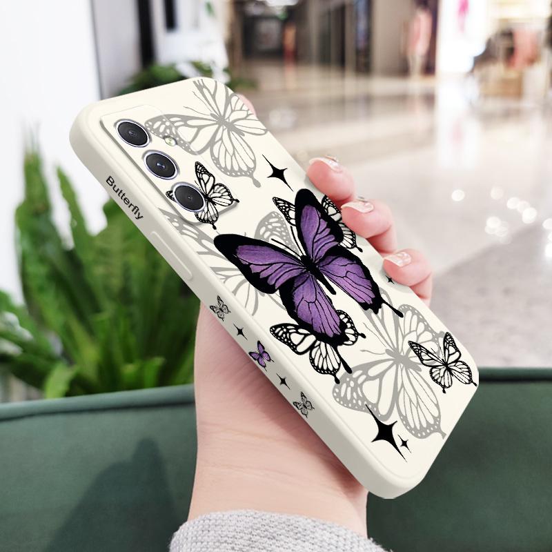 Flying Butterfly  Phone Case For Samsung Galaxy A37 A57 Liquid Silicone Cover