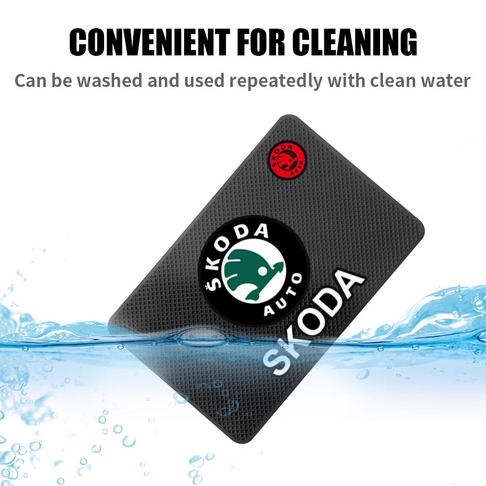 ZPMG6 1PC Car Style Non-slip Silicone Pad Dashboard Sticky Pad Mobile Phone Holder For Skoda Fabia Superb Rapid Karoq VII Yeti Kodiaq