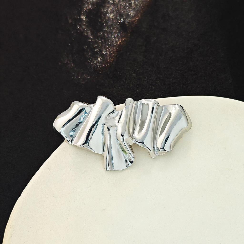 Элегантная плиссированная брошь в виде ангела: Высококачественная глянцевая металлическая модная брошь