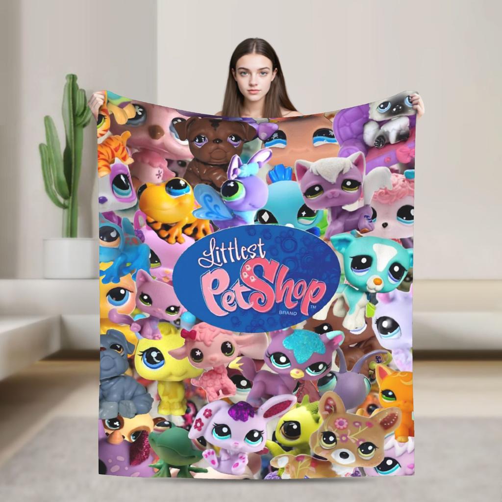 Теплое Мягкое Одеяло для Кемпинга Littlest Pet Shop Плед Фланелевое Покрывало для Улицы Новинка Чехол для Дивана-кровати