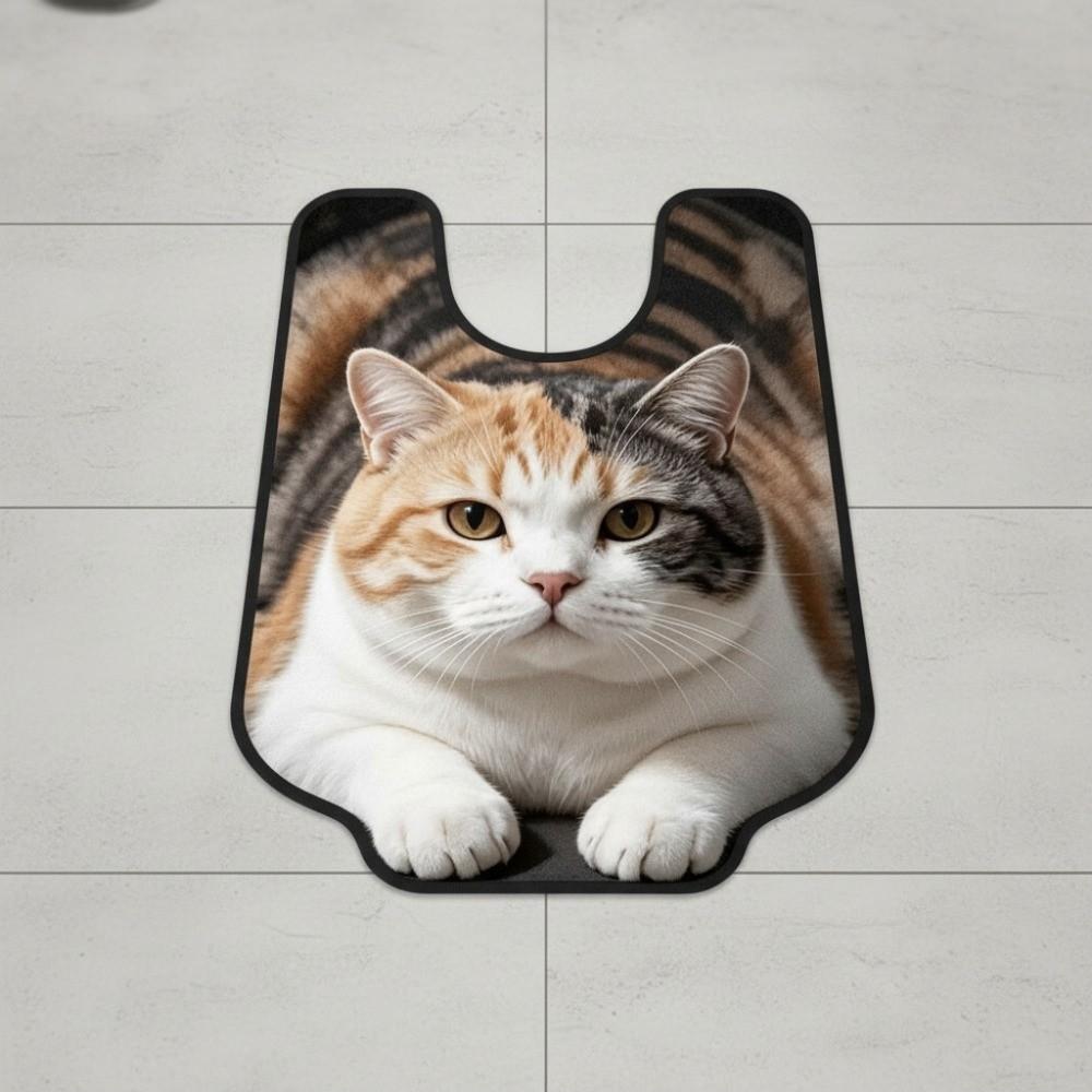 Diatomaceous Toilet Foot Pad 3D View Effect Bathroom Floor Mat Tiger Cat Toilet Base Pad Hotel