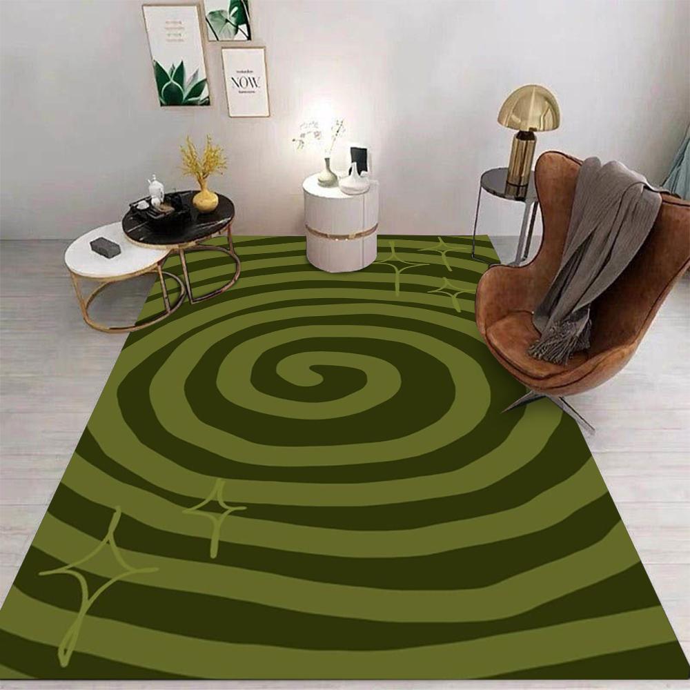 3D Vortex Area Rug Geometric Spiral Modern Abstract Optical Illusion Floor Mat for Living Room Bedroom Visual Effect Non Slip