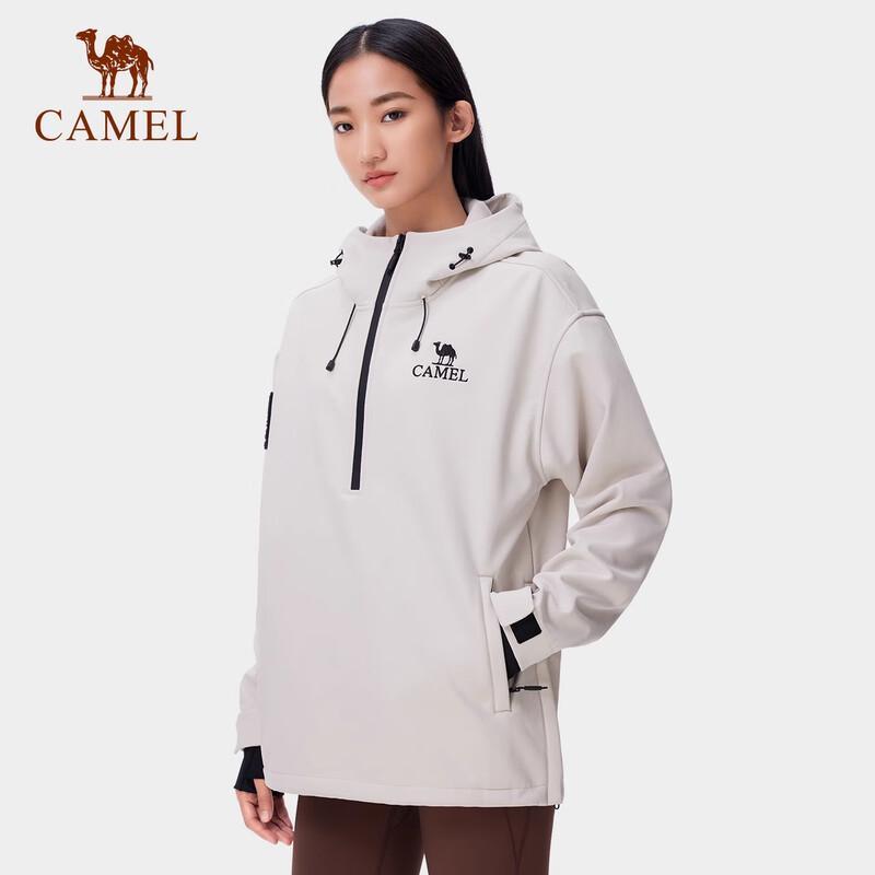Camel Унисекс мягкаяshell куртка с капюшоном на флисовой подкладке A34CR09667