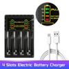 4 слота для смарт-зарядки AAA/AA зарядное устройство для аккумулятора быстрое зарядное устройство для аккумулятора USB зарядное устройство