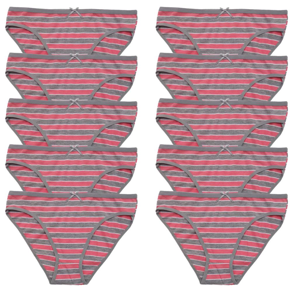 Cotton Panties for Woman Sexy Lace Underwear Briefs Set Lingerie Girls Ladies Bikini Underpants Striped Print Knickers 10Pcs/set