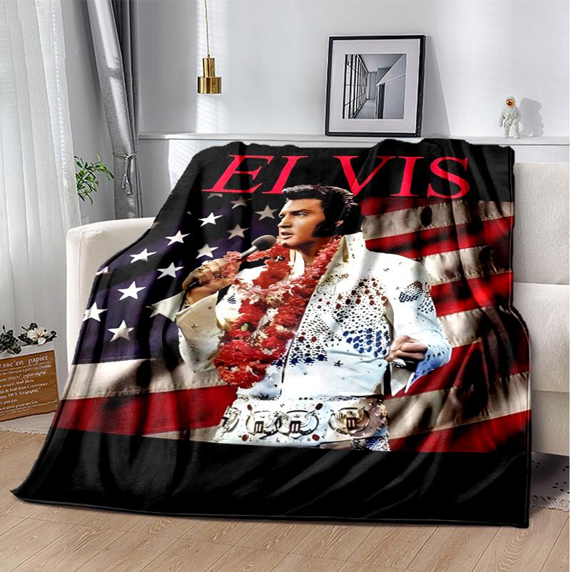 Elvis Flannel Blanket Soft Warm All-Season Throw, Design for Camping, Car Travel, Hiking Sofa, Bed, Office Perfect Gift for Parties