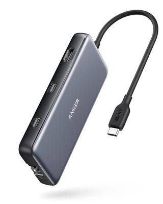 Anker PowerExpand 8-в-1 USB-C PD 10 Гбит/с концентратор данных со 100 Вт USB Power Delivery, портом USB-C, 4K (60Гц) Порт HDMI, высокоскоростная передача данных 10 Гбит/с, USB-