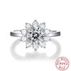 1 Carat, Moissanite Ring S925 Silver Flower Proposal Engagement Ring Qixi Festival Girlfriend Gift Female