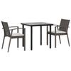 VidaXL 3-piece Garden Dining Set Cushions Braided Resin Steel 3186985