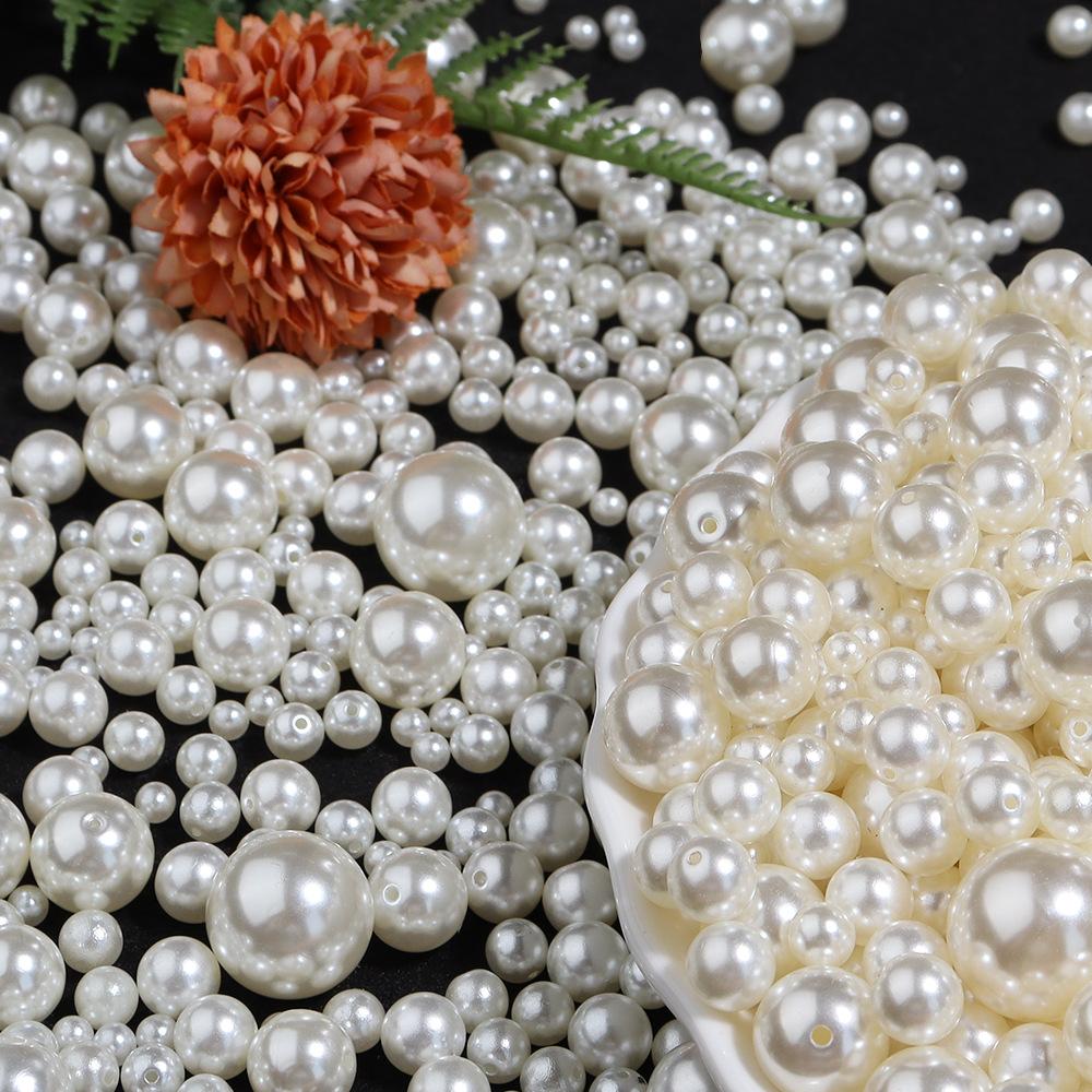 Abs Color Monochrome Straight Hole Imitation Pearl Beaded Bracelet Diy Bracelet Accessories