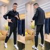 Мужской комплект куртка с воротником-стойкой и джоггеры в корейском стиле, осень 2025
