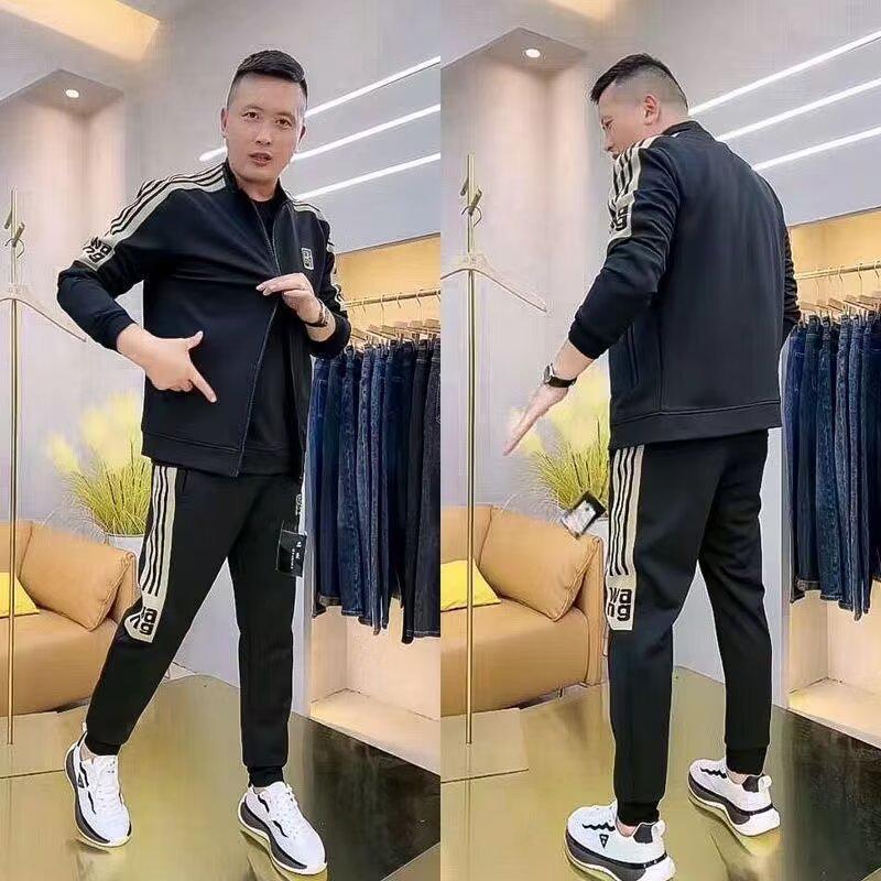 Мужской комплект куртка с воротником-стойкой и джоггеры в корейском стиле, осень 2025