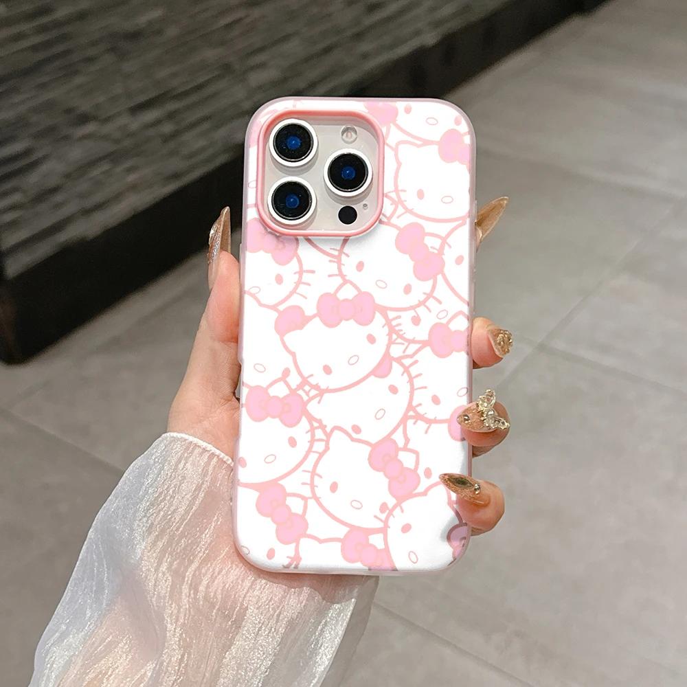 2 IN 1 Melody Kuromi Casing For Iphone 17 Pro Max 17 Air 16 15 14 13 12 11 Pro Max 16e 16 Plus 17Pro Hello Kitty Phone Case