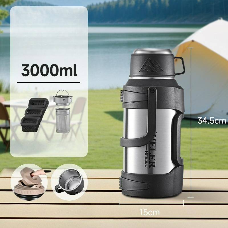 Портативный термос-чайник, термос-чайник из нержавеющей стали большой вместимости, уличный портативный термос сверхбольшой вместимости