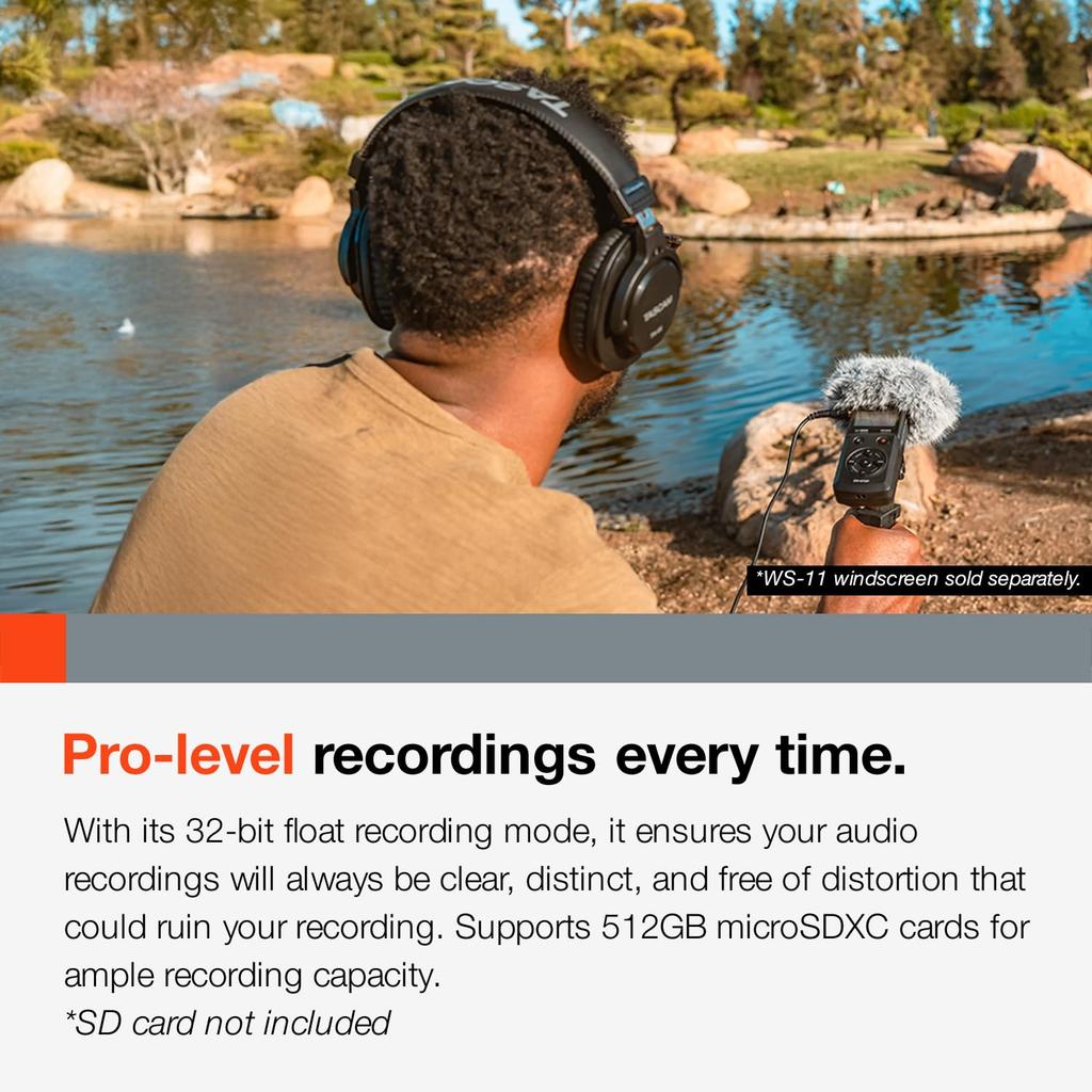 TASCAM Портативный стерео рекордер DR-07XP 32-бит с поддержкой записи с плавающей точкой