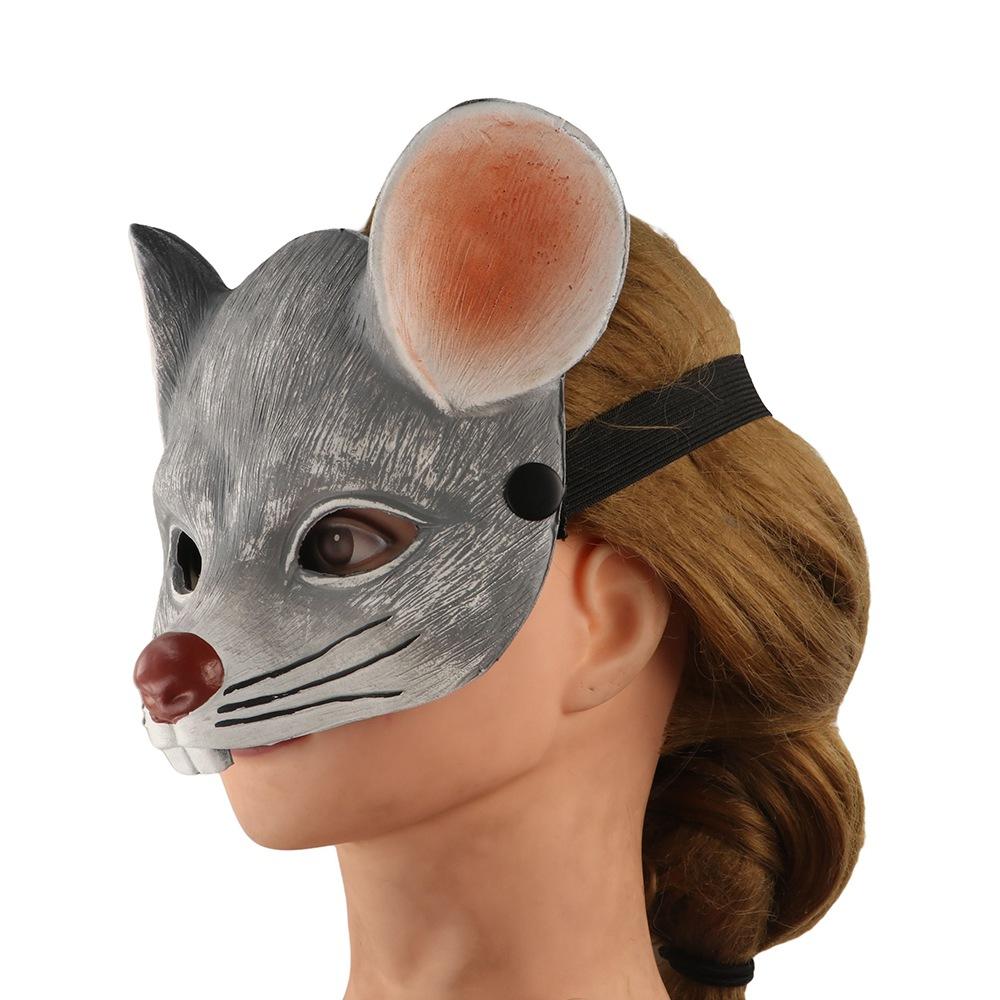 Cosplay Accessory For Women Men Half Face Mask Halloween Masks Mouse Face Cover 3D Animal Mask