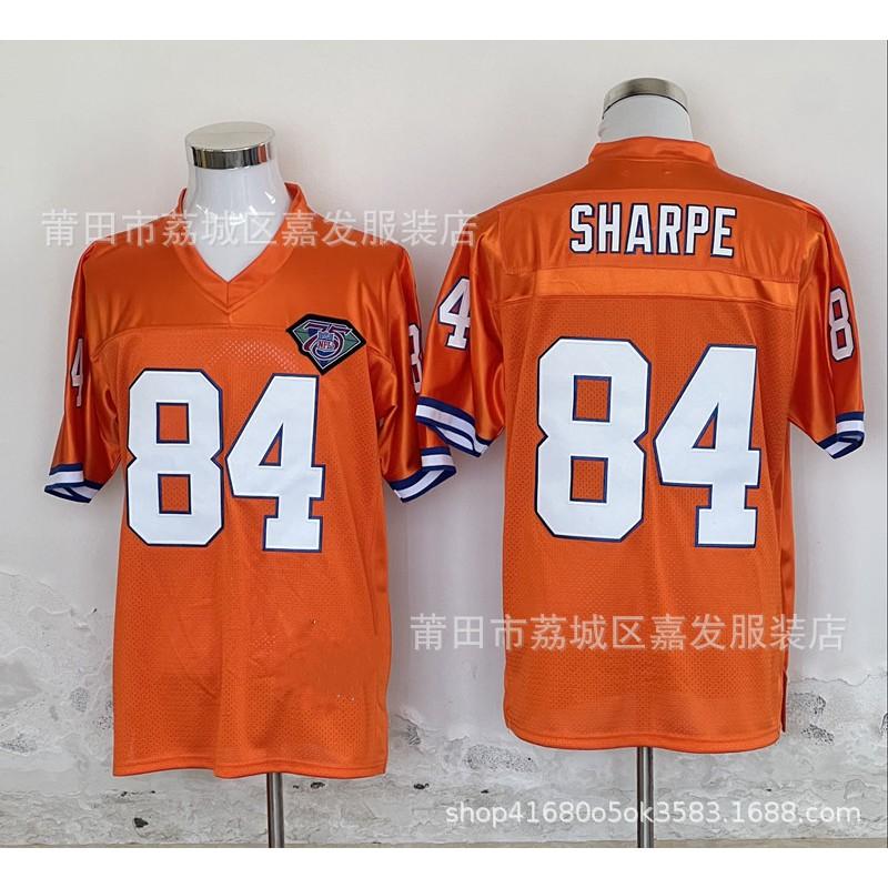 Retro Denver Broncos Football Jersey Mens Cotton Short Sleeve Rugby Shirt With Embroidered Number 7 84