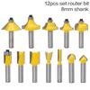 12pcs Corner Round Over Router Bit with Bearing for Wood Woodworking Tool Tungsten Carbide Milling Cutter