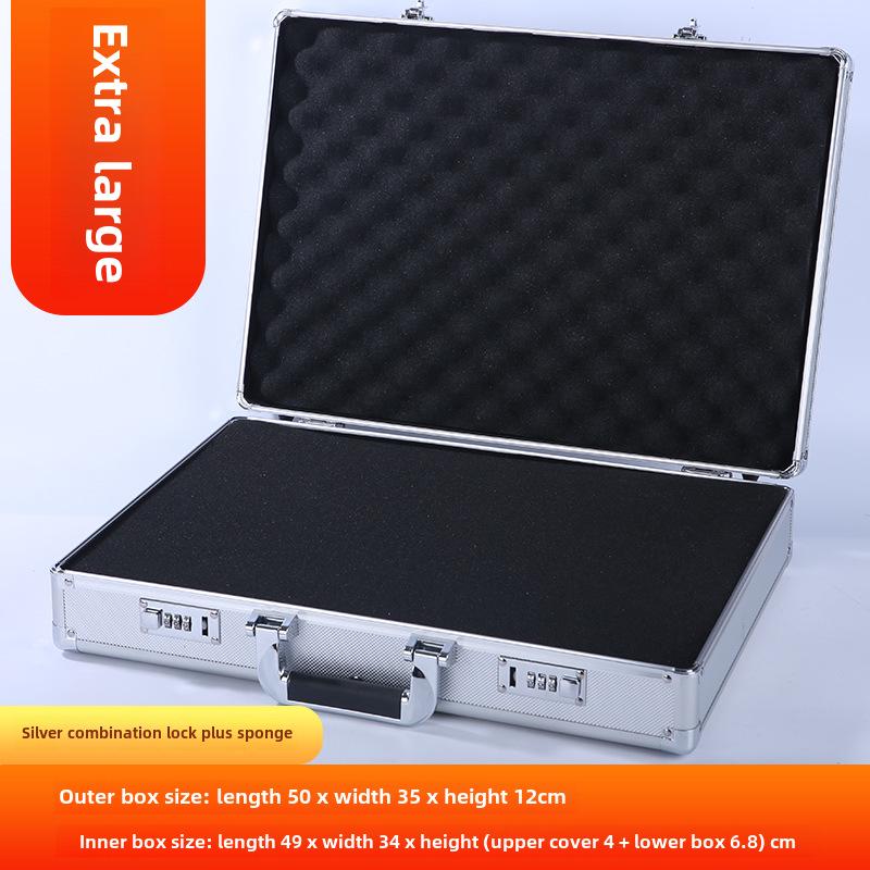 Портативный ящик для инструментов из алюминиевого сплава с замком для хранения оборудования, документов и наличных денег