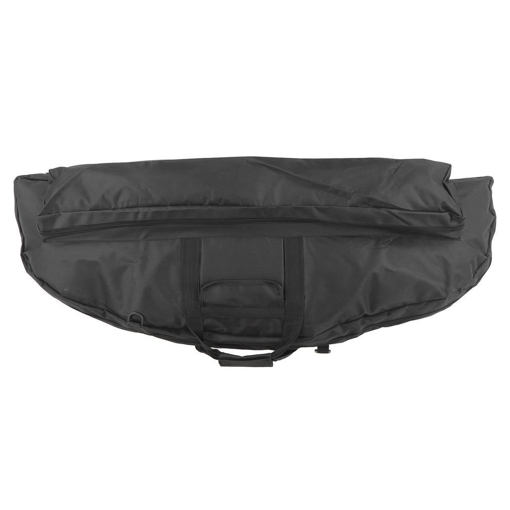 Compound Bow Bag Canvas Large Capacity Comfortable Grip Portable Bow Bag with Arrow Pocket for Outdoor 115cm Black
