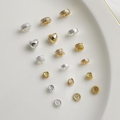 Позолоченные (14K Gold-Filled) бусины-разделители в виде цветочного колеса для браслетов и ожерелий ручной работы
