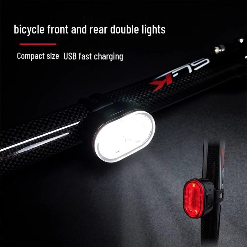 USB Rechargeable High Brightness Bicycle Front & Rear Lights for Night Riding