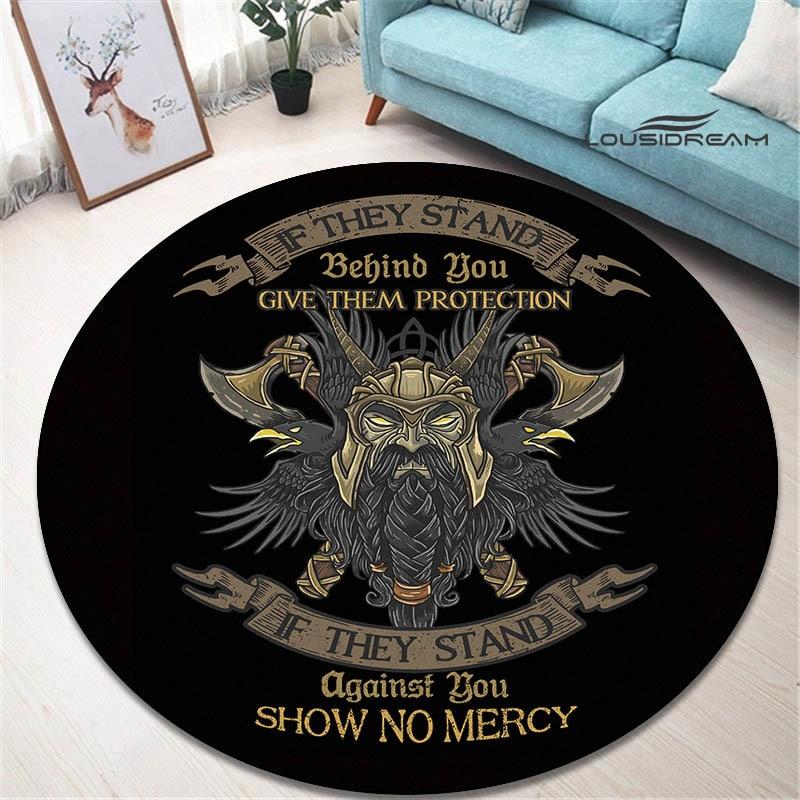 Круглый ковер с принтом viking vegvisir, красивый нескользящий ковер для гостиной, спальни, реквизит для фотосъемки, подарок на день рождения